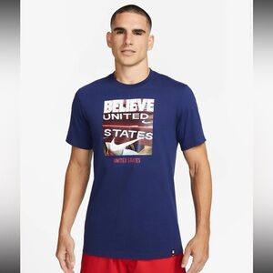 Nike USA Tee Mens Believe United States Patriotic Crew Soccer T Shirt NWOT XL
